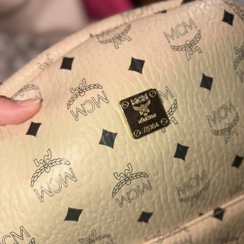 Mcm beige visetos - beige, monogram