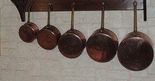Lot de 5 casseroles en cuivre
