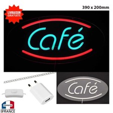 Panneau enseigne lumineuse Neon led  transparent à suspendre murale Café vitrine