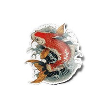 Pack x5 AUTOCOLLANTS STICKERS Vinyle Carpe Japonaise Poisson style japon 8cm