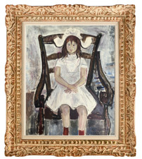 Edouard RIGHETTI (1924-2001) HST GRANDE PEINTURE SCENE D'ENFANT SIGNEE 1965