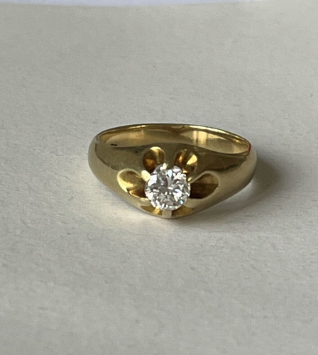 4879 bague solitaire jaune - 4879-,