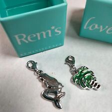 Édition limitée *REM'S* Réminiscence lot 2 Charmes argent 1 sirène et 1 palmier 