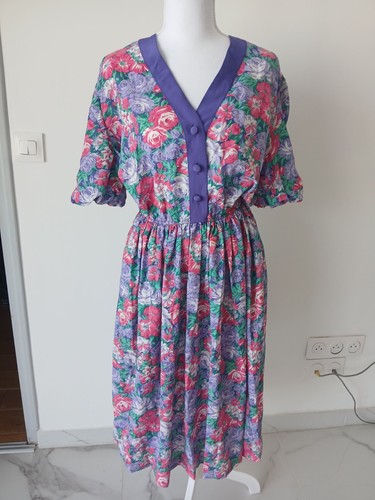 Robe vintage femme t40 fleurie - vintage,