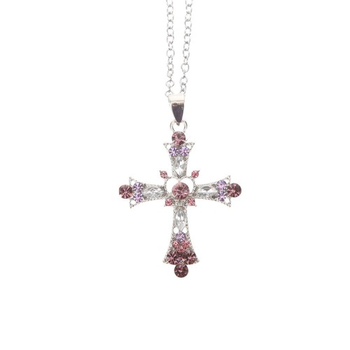 Silver cross pendant xmas - silver,