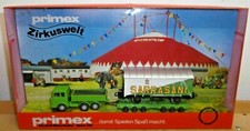 Scooter routier Primex H0 4584 Circus Sarassani avec tracteur et wagon marchandises