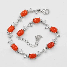 Corail Rouge Avec Diamant Or