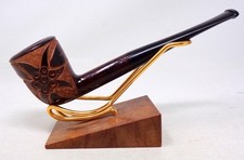Belle pipe ancienne en bruyère sculptée et ébonite - Jamais utilisée