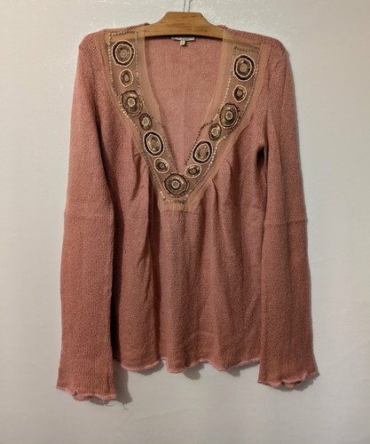 Pull rose acrylique mohair