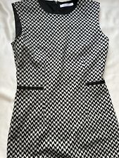 ELEGANTE ROBE MAX MARA T36 LAINE MOTIFS GEOMETRIQUES GRIS FONCE/CLAIR