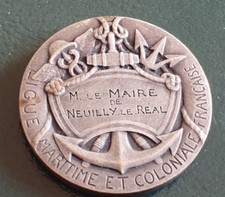 Médaille Ligue maritime et coloniale Française, Br argenté 41mm