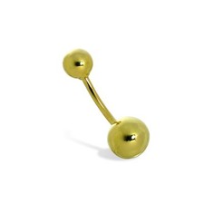 jewellerybox Piercing pour Nombril Creux en Or Jaune 9 Carats