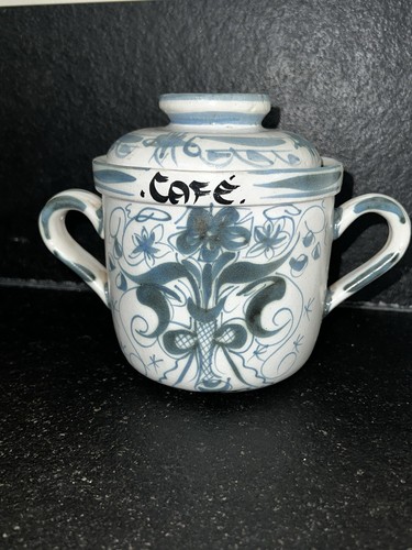 Pot café anses bleu et - pot,