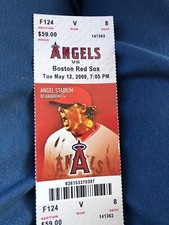 2009 Angels Vs Red Sox Unused Ticket. 5/12/09. Angel Stadium. 