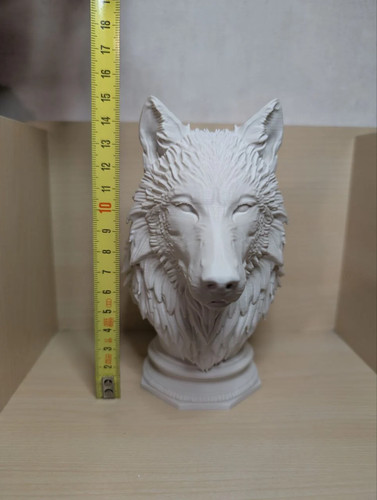 Buste tête loup figurine - tête, de