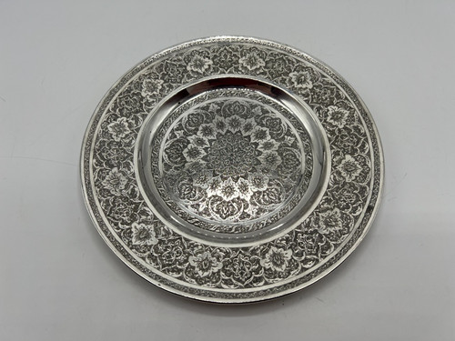 Belle assiette ronde - belle, argent