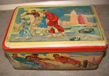 Vintage boite tôle lithographiée galettes St Michel