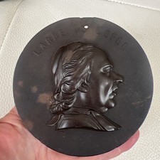 Ancien GRAND MEDAILLON XIXe portrait De L’ABBE DE L’ÉPÉE en BOIS DURCI