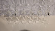 6 flutes a champagne  en cristal (d'Arques ?)  modèle chaumont ?