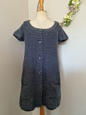 DES PETITS HAUTS : SUPERBE GILET LAINE ALPAGA GRIS MI LONG  