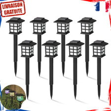 Lanternes Solaires LED RGB Kit x8 Éclairage Extérieur Décoration de Jardin