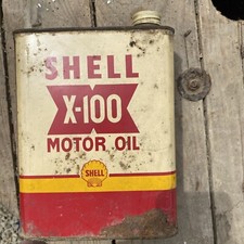 Bidon huile SHELL X-100 ancien