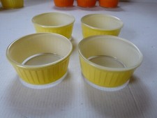 LOT DE 4 RAMEQUINS VINTAGE COULEUR JAUNE DURALEX FRANCE