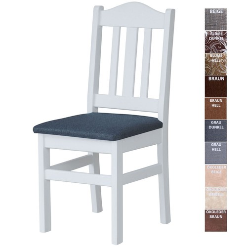 Chaise rembourrée blanche - , pin