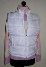 AVIREX QUILTED VEST WHITE GOLD