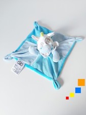 Doudou Plat/Mouchoir Cheval Âne Bleu Blanc Vert Bandana - Mots D'enfants Leclerc