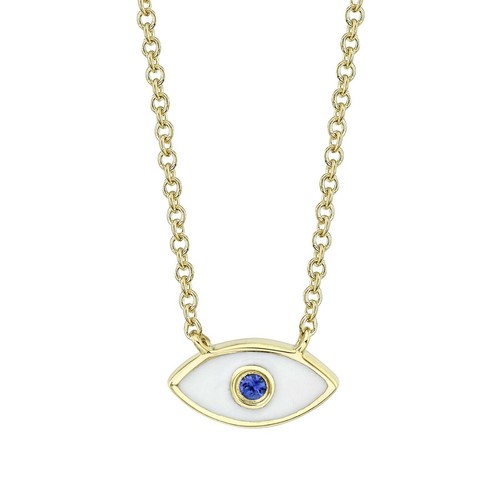 14k jaune eye collier blanc - 14k,