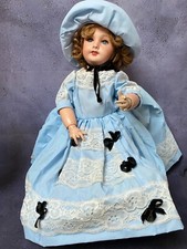 ANCIENNE ROBE  + CHAPEAU POUPEE JUMEAU SFBJ UNIS FRANCE SIMON HALBIG AM