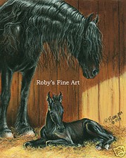 Friesian Horse Art Print Mare