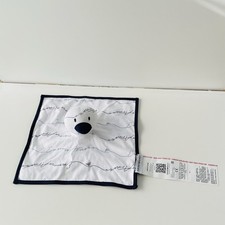 NEUF Doudou Plat EMPORIO ARMANI Bébé Peluche Canard Blanc Navy  T24x23 cm