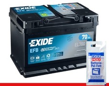EXIDE EL700 096 EFB Stop / Start Batterie Voiture + Graisse Pince