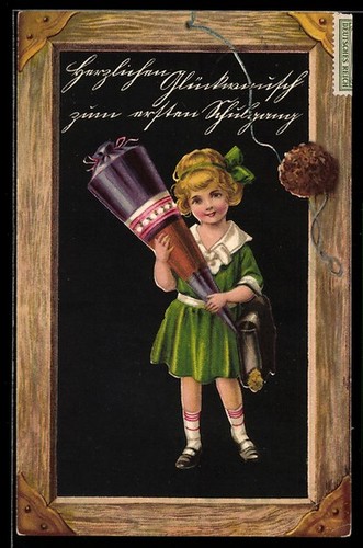Carte postale fille avec