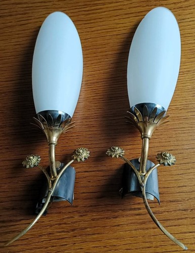 Paire appliques vintage en - d'appliques,