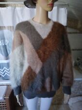  Pull Angora / Laine D Agneau  Bouton D'or tricoté Main   taille  44   / 46