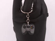 Porte-clés manette rétro, accessoire gamer stylé gris noir cadeau