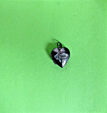 Reliquaire XIXème Pendentif Cassolette Coeur Jésus Marie en Argent