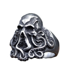 BAGUE TETE DE MORT CHEVALIERE