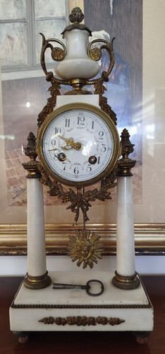 Horloge marbre bronze louis - bronze,