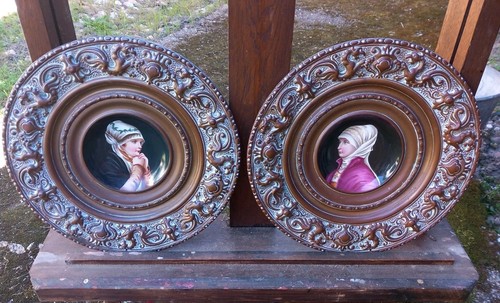 Paire assiettes porcelaine - assiettes,