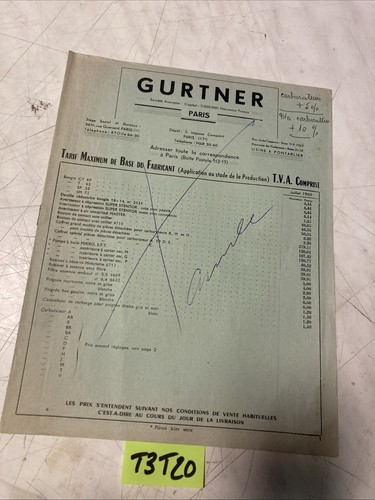 Gurtner 1960 catalogue - , liste