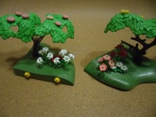 2 Plans Angle Système x  avec Arbres  + Fleurs    Playmobil