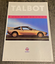 Notice Commerciale TALBOT MATRA MURENA - 1981 -  Bel Etat.