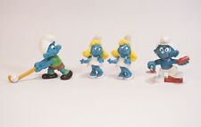 Ensemble De 4 Vintage Schtroumpfs Schtroumpfette Hockey Schtroumpf Etc.