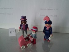 PLAYMOBIL vintage série rose époque 1900 famille fille landau set 5507 / 1990 #3