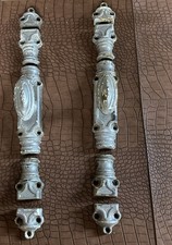 Lot 2 Ancienne Crémone en Fonte tringle 16 x 8 mm poignée bouton de fenêtre
