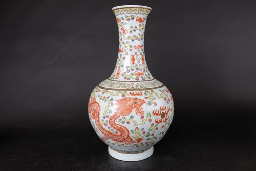 Vase dragon rose famille